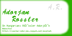 adorjan rossler business card